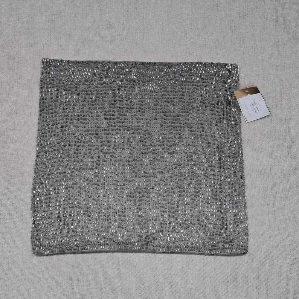 NWT Pottery Barn Accents Beaded Ombre Pillow Cover 18x18